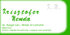 krisztofer menda business card